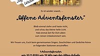 Es ist wieder soweit - offene Adventsfenster!