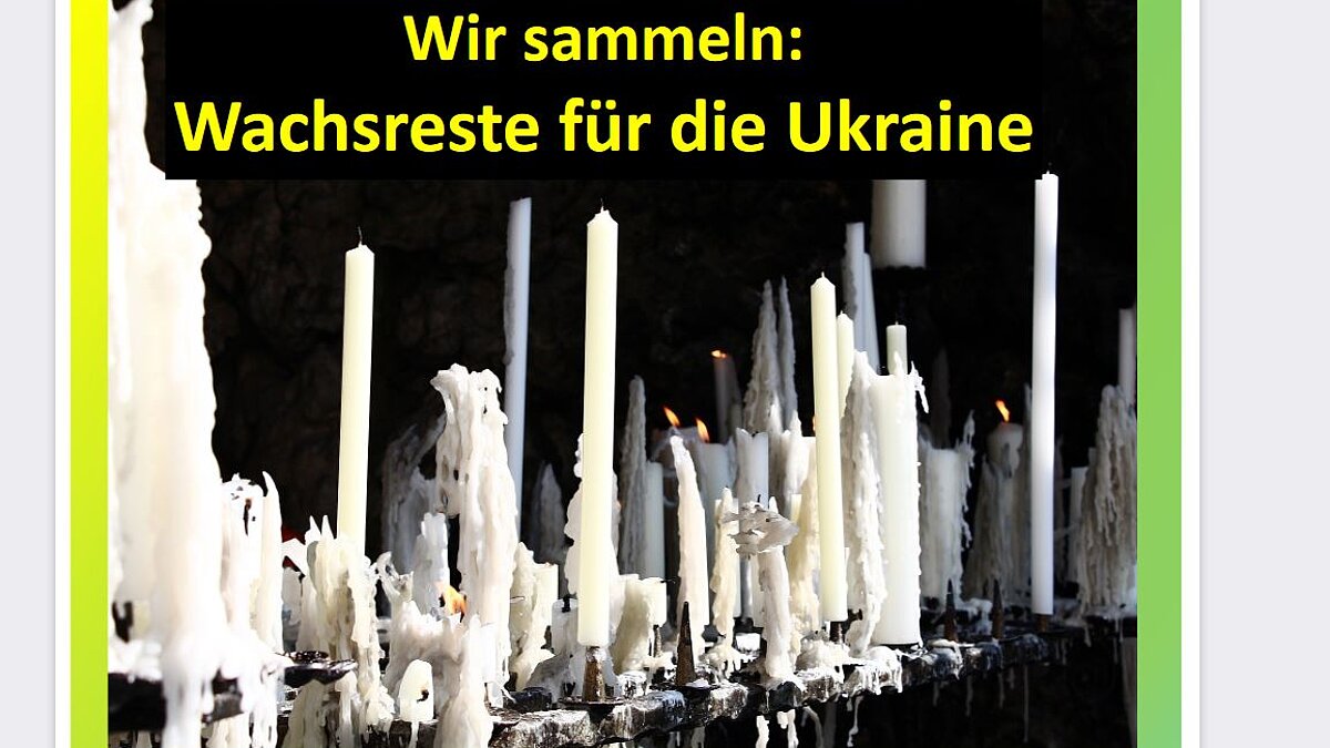 Kerzenreste für die Ukraine